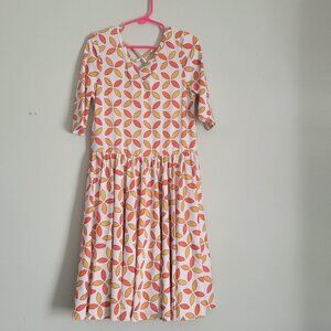 Dot Dot Smile Dress Girl's 7 White w/ Golden Leaves Ballerina NWT